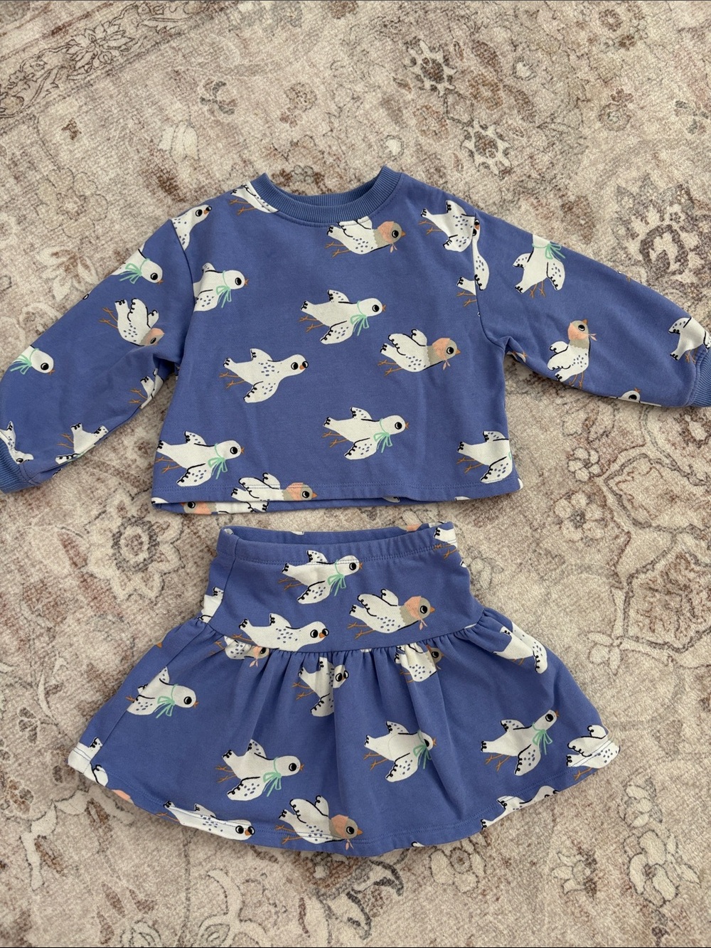 H&M Blue Bird Print Kids Matching Set